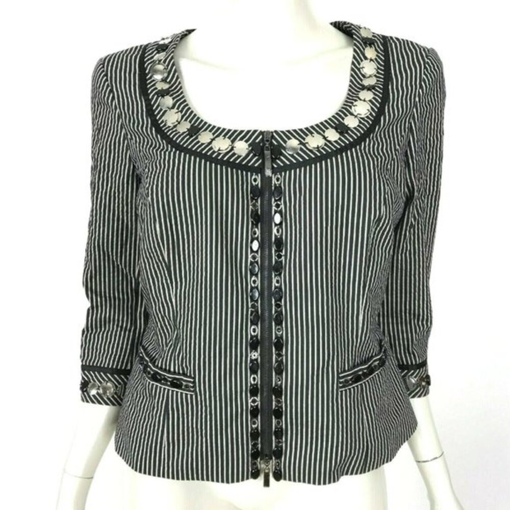 Worth Black‎ Striped Embellished Blazer Jacket NWOT